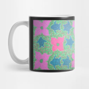 Flowers and Turtles Tropical Pattern Fun Mug